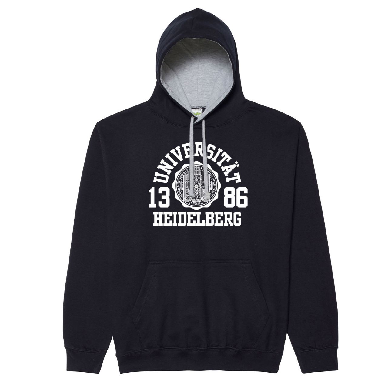 Unisex Contrast Hooded Sweatshirt, navy/grey, marshall