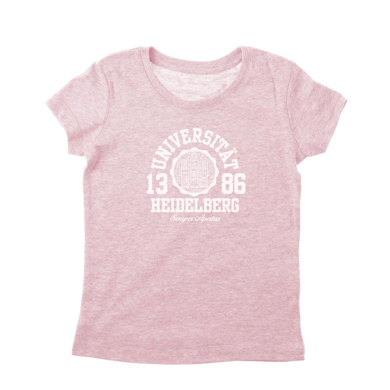 Girls Organic T-Shirt, heather pink, marshall