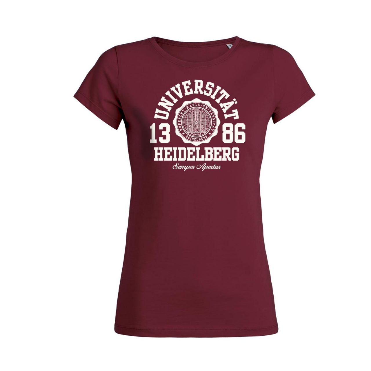 Damen Organic T-Shirt, burgundy, marshall