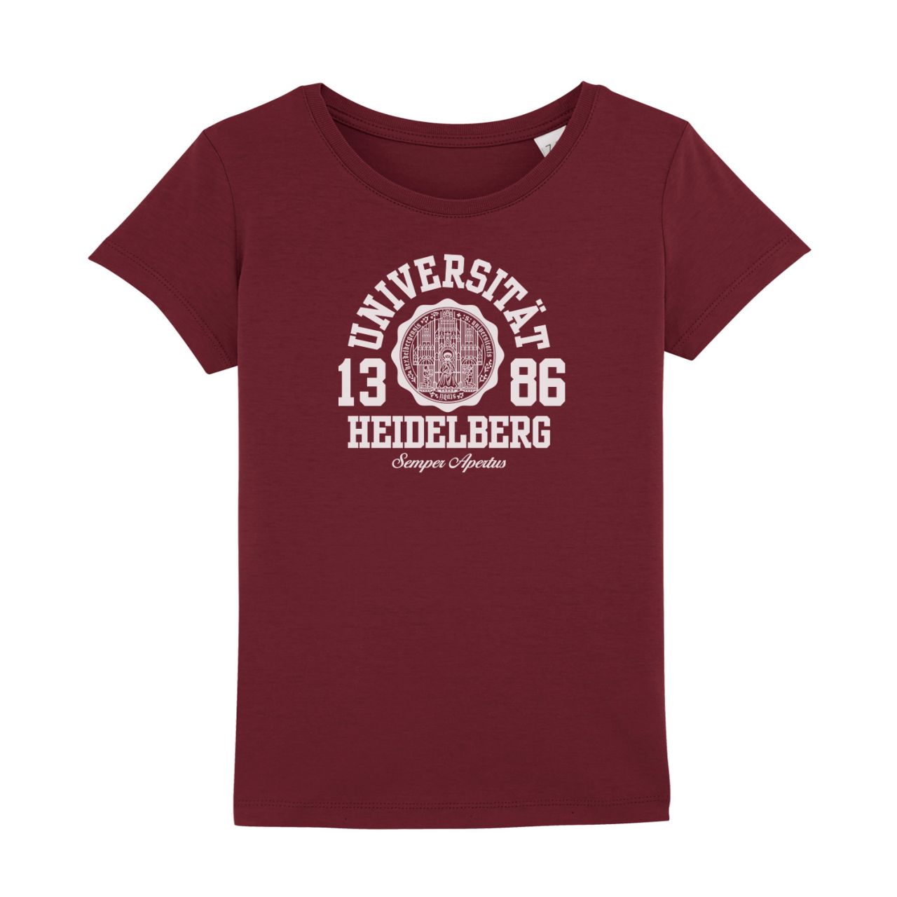 Kids Organic T-Shirt, burgundy, marshall
