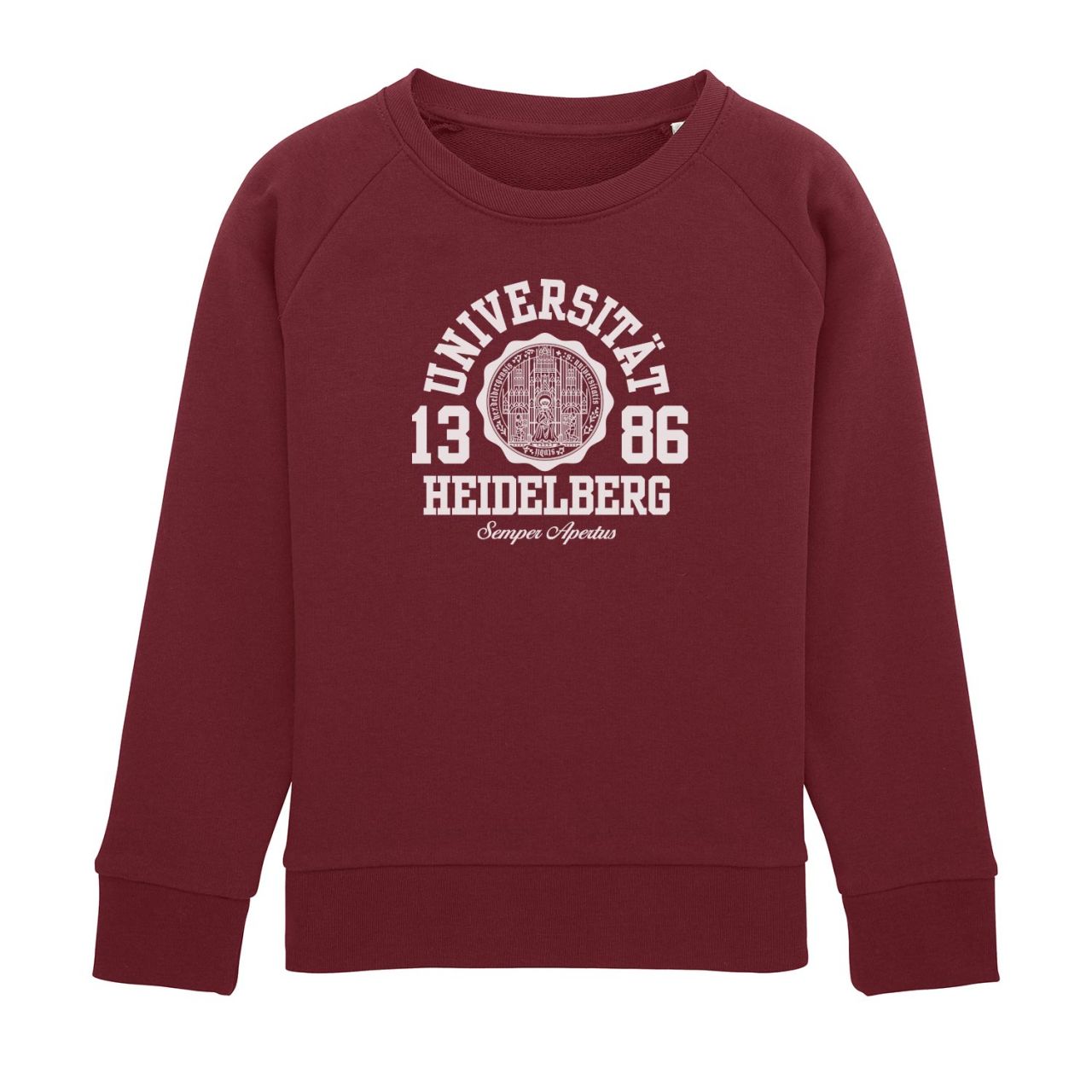 Kids Organic Sweatshirt, burgundy, marshall