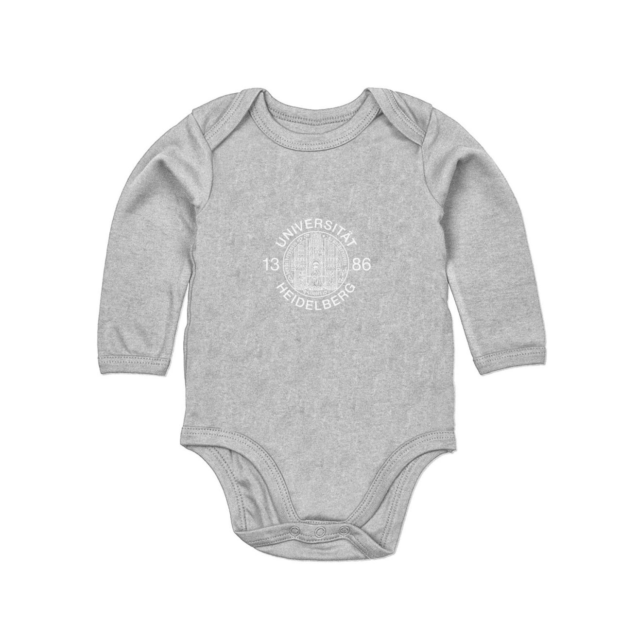 Baby Bodysuit longsleeve, heather grey, siegel