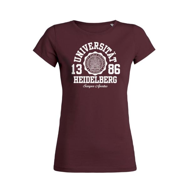 Damen Organic T-Shirt, burgundy, marshall