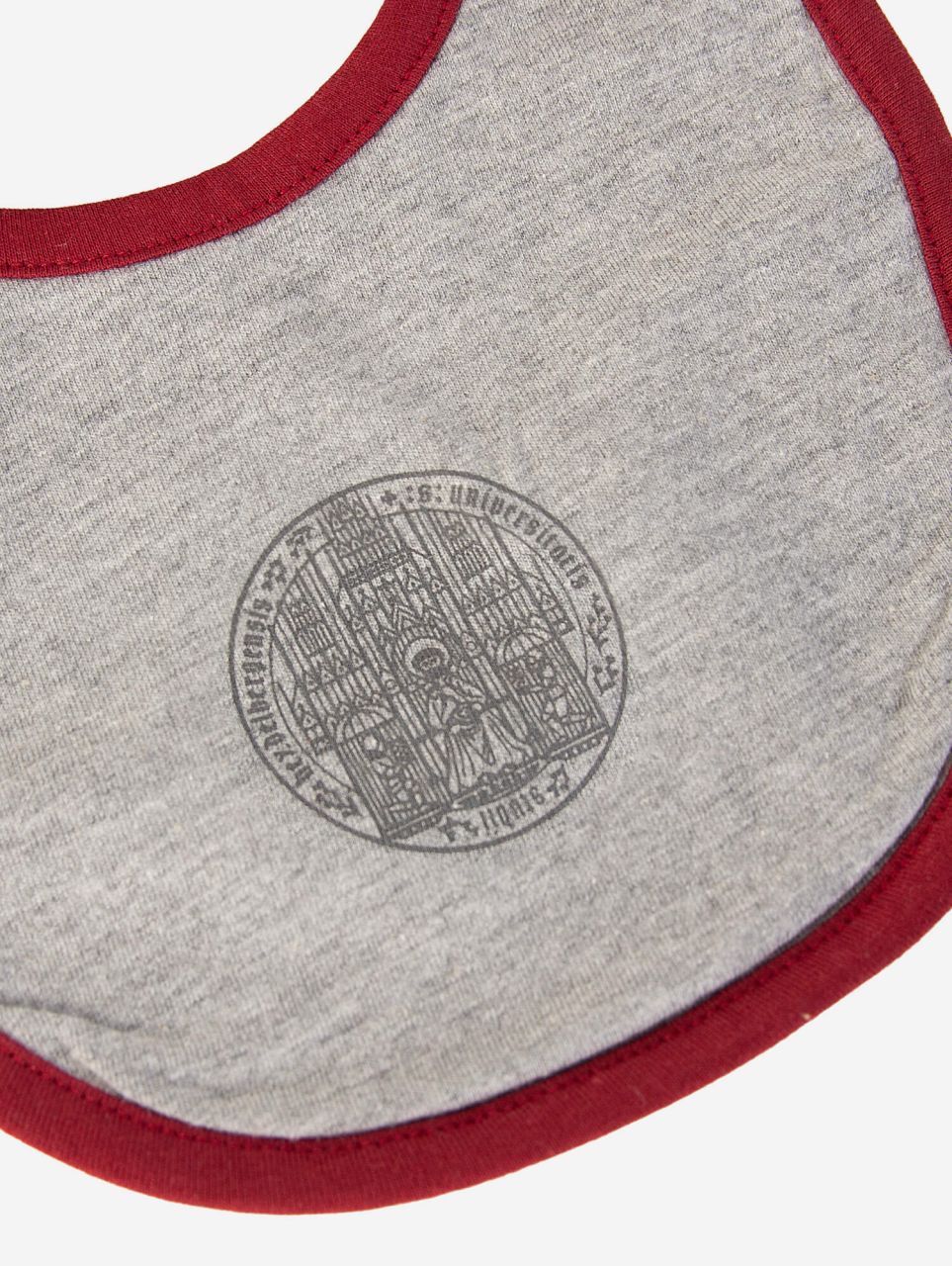 Baby Bib, burgundy-grey, siegel
