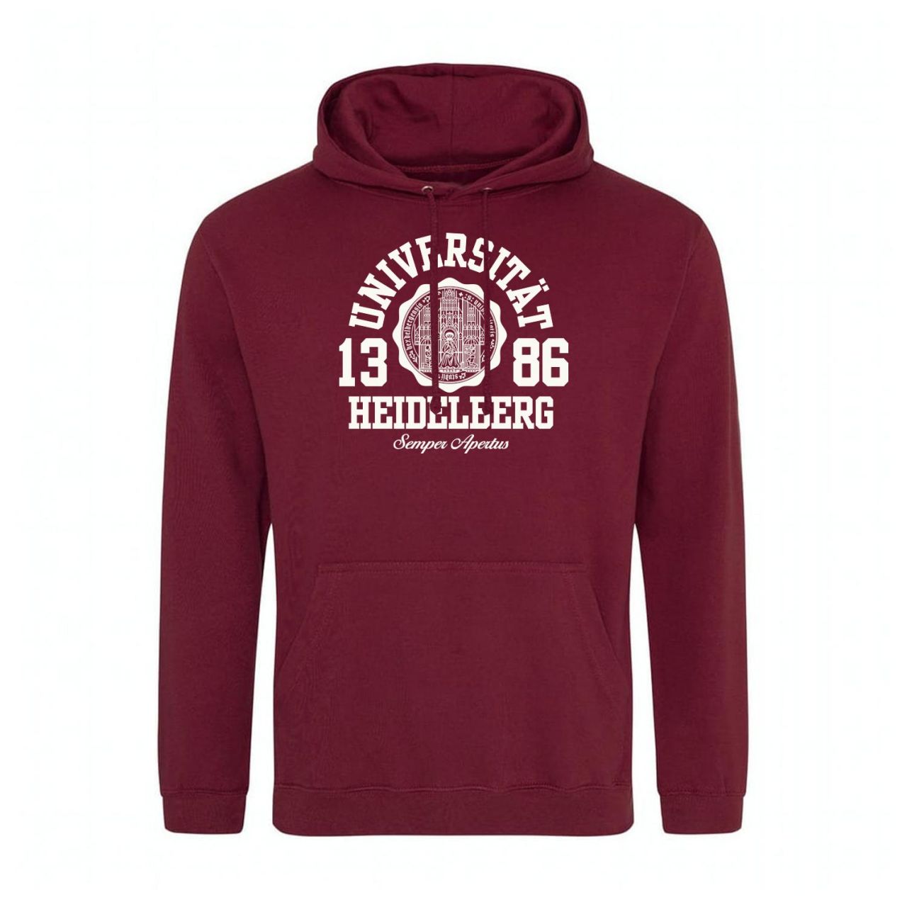 Classic Hooded Sweatshirt, burgundy, marshall