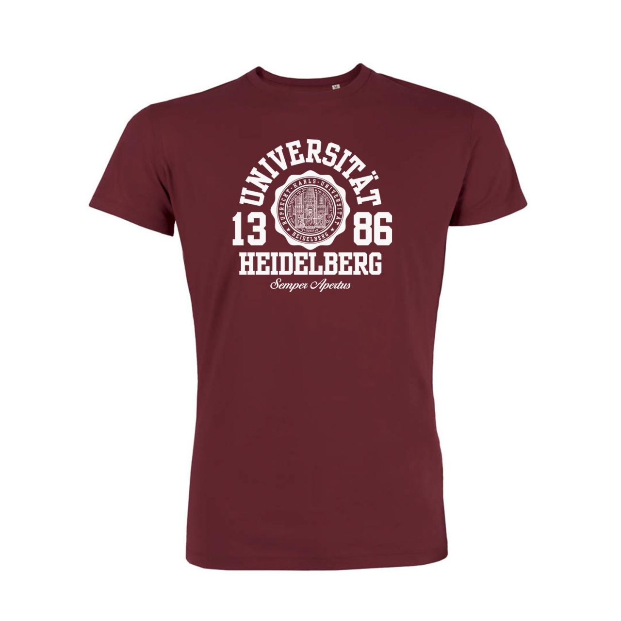 Herren Organic T-Shirt, burgundy, marshall