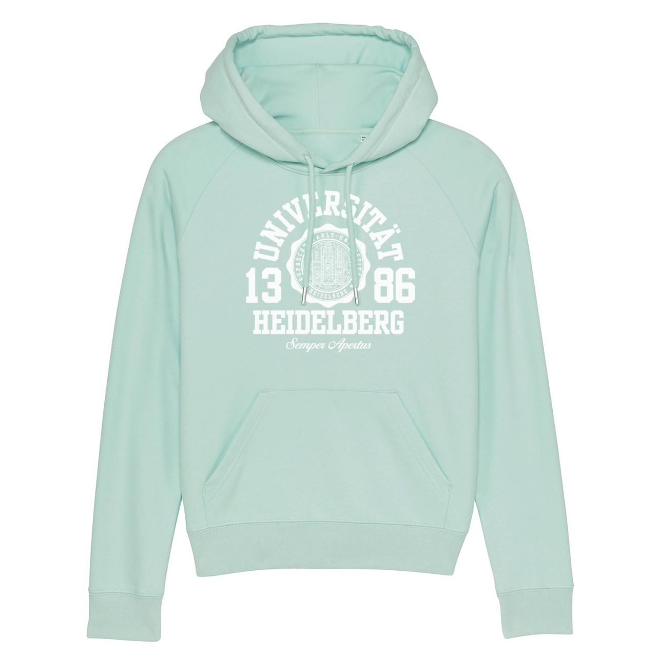 New Damen Organic Hooded Sweatshirt, caribbean blue, marshall