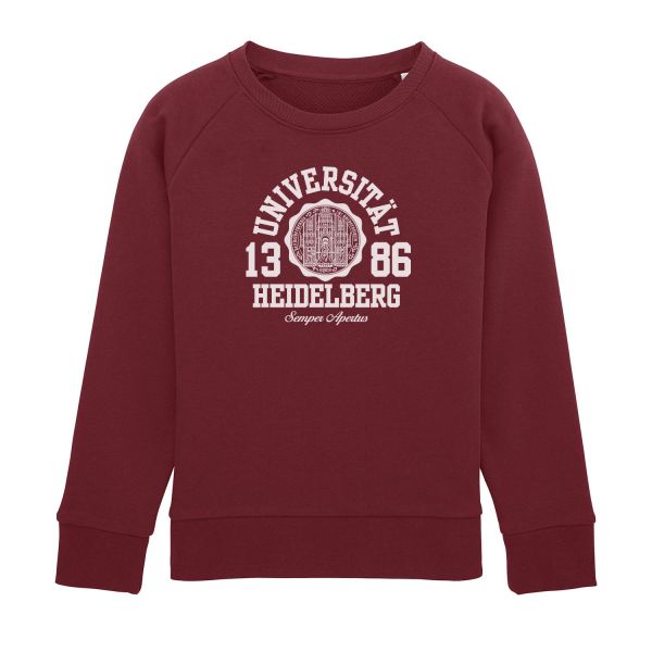 Kids Organic Sweatshirt, burgundy, marshall